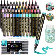 36 Colors Metallic Acrylic Paint Markers, Wat...