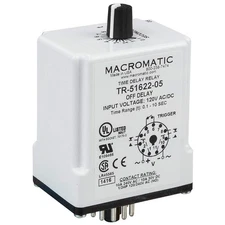 MACROMATIC TR-50528-12 SinFunTimeDelayRelay, 24VAC/DC, 8Pins 23NU99