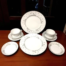Style House Picardy Fine China Tea Set – Japan - Floral & Platinum Rim You PICK