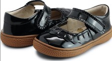 Livie Luca Ruche Classic Mary Jane Girls Shoes Black Patent Leather Size 10
