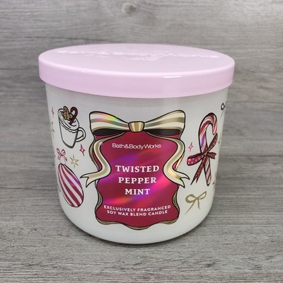 Bath & Body Works Twisted Peppermint 3-Wick Scented Candle Quick Shipping