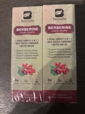 Berberine Liquid Drops 1500mg Ceylon Cinnamon Heart Immune Support, 2-Pack