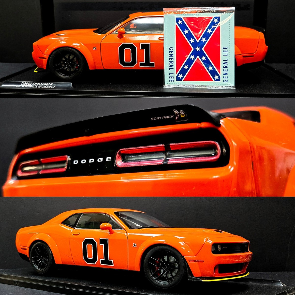 1/18 Solido Dodge Challenger R/T Scat Pack Widebody + General Lee