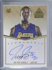 2014 Panini Paramount Penmanship Rookies Gold 5/10 Julius Randle #PR-JR Auto q8p