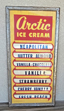Vintage Rare ARCTIC ICE CREAM Flavor Menu Board Sign - Antique General Store