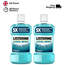 Listerine Cool Mint Antibacterial Mouthwash 2x250ml Fresh Breath Gum Care