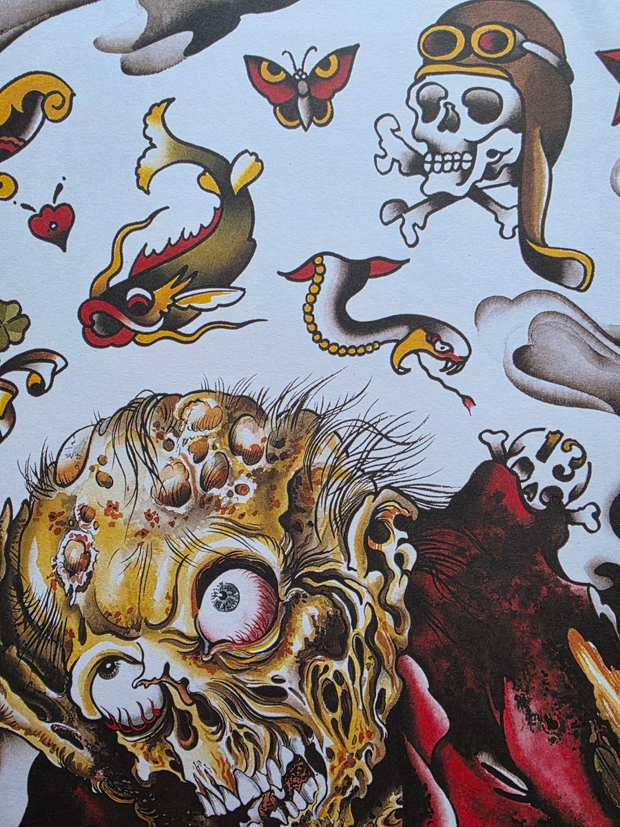 Original 2005 Jeff Rassier Traditional Tattoo Flash LARGE SIZE
