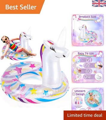 Glitzer Einhorn aufblasbarer Schwimmring für Kinder von 5-9 Jahren - perfekter Poolspaß