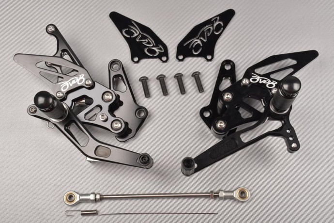 Commande Reculée Racing AVDB Noires Pour SUZUKI HAYABUSA 1300 GSX-R WVA1 1999-07