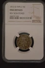 1913-D TYPE 2 NGC CERTIFIED FINE DETAILS, REV. SCRATCHED,  BUFFALO NICKEL