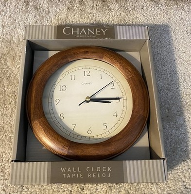 Chaney Wooden Analog Hanging Wall Clock NOS BRAND NEW