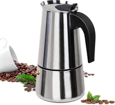 2 Cup Moka Pot Stainless Steel 100ml Italian Espresso Coffee Maker Stovetop Coff