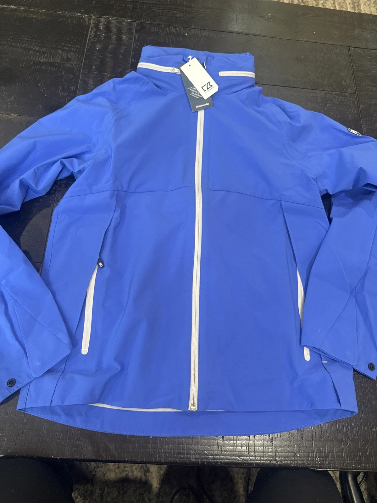Cutter & Buck WeatherTec Jacket Small, Blue Full Zip Coat Windbreaker