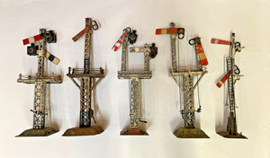 BIG LOT PREWAR GERMAN SEMAPHORE SIGNALS LAMPS PARTS BING CARETTE MARKLIN KBN