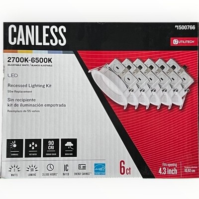 Utilitech Canless 4.3'' LED 2700k-6500k 580 Lumens Dimmable 6ct #1500766 NEW