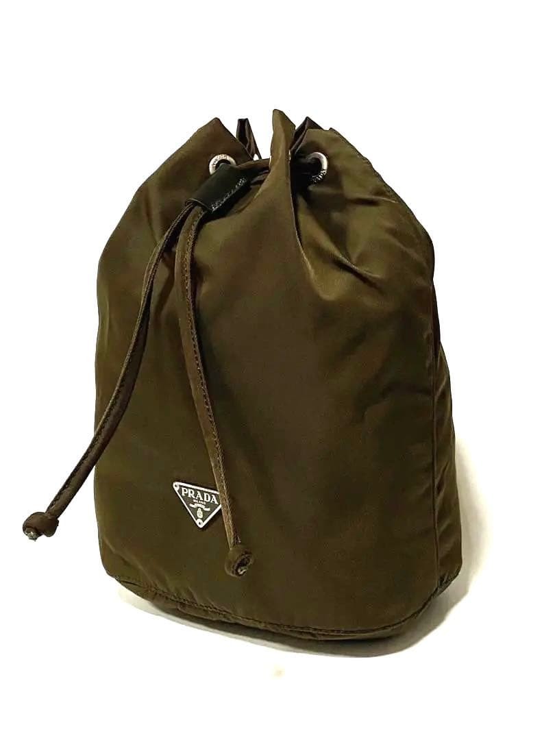 PRADA Nylon Drawstring Mini Pouch Mini Bag Triang… - image 1