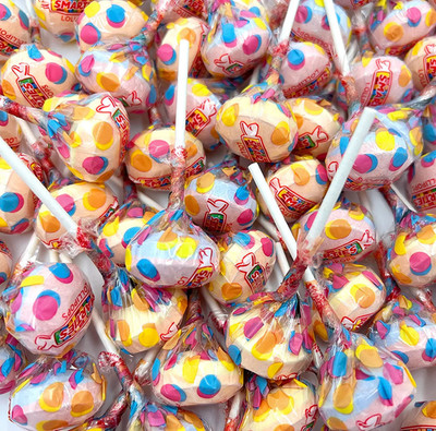 Smarties Double Lollies, Bulk Wrapped Lollipop Suckers Hard Candy (2 Pounds)