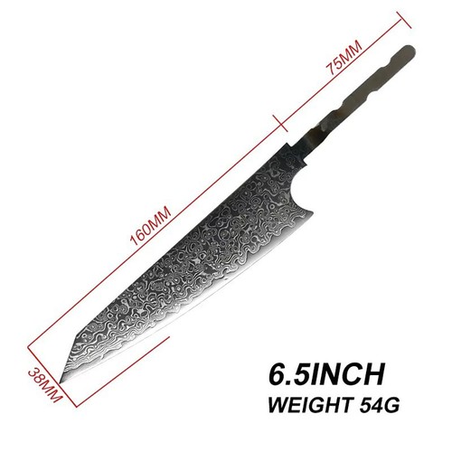 VG10 Damascus Steel Chef Knife Blank Blade DIY Home Hobby Kitchen Tools Material - 第 21/25 張圖片