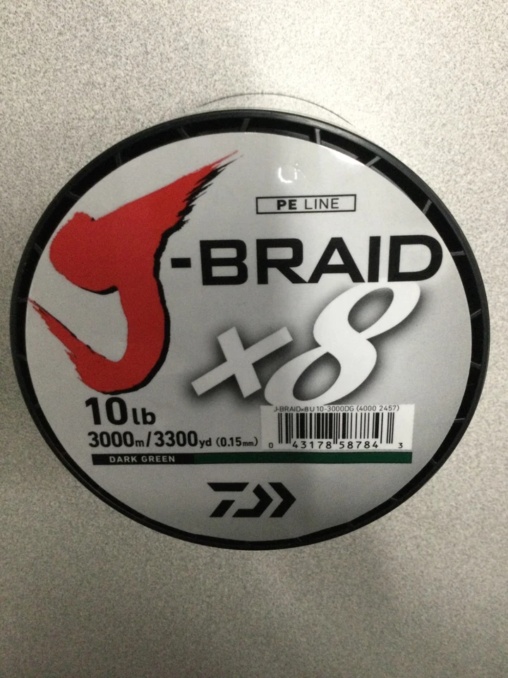 LÍNEA DE PESCA DAIWA J-BRAID X8U - 10 LB - 3000 M/3300 YD - VERDE OSCURO Foto 3 de 4