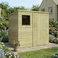 7x5 Wooden Garden Shed Overlap Pent Single Door Windows Storage 7ft 5ft Waltons