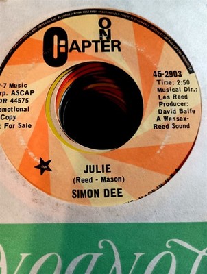 Simon Dee, Julie ~ 1969 Chapter One promo 45 +sleeve