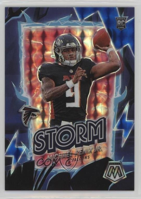 2024 Panini Mosaic Storm Blue Mosaic Prizm /99 Michael Penix Jr #10 Rookie RC