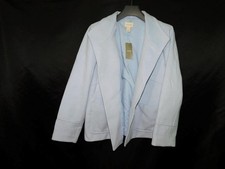 Chico's Size 2 L NWT Blue Jacket Everyday Plush Open Front Lined Pockets NEW