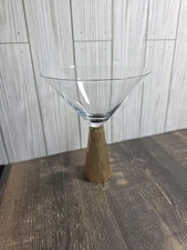 Gold Honeycomb Martini Glass Fitz & Floyd Daphne