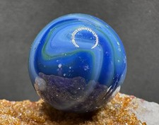 Vintage Multi-Color Swirl Marble - Blue Shades w/Green - .96" SHOOTER