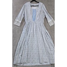 Vtg Prairie Dress Cottagecore Peasant Farmhouse Garden Party Dainty Floral Lace