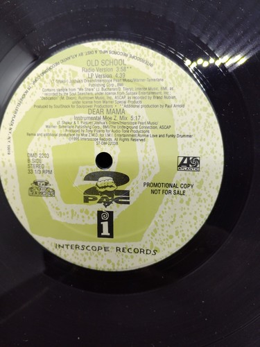 2Pac Dear Mama / Old School VG+ Promo Vinyl 12 Inch Single - Picture 6 of 9