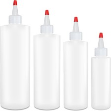 Squeeze bottles set of 4 sizes 16 12 8 4 oz food grade BPA free leak proof