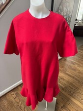 Valentino Garavani Wool and Silk Blend Mini Dress Red Size 42 / 6