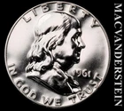 1961 Silver Franklin Half Dollar - Choice Gem Proof  Lustrous  #L7521