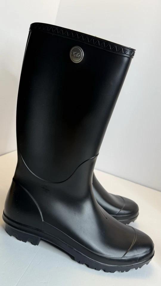 Botas de lluvia UGG negras para mujer talla 10 impermeables de goma altas hechas en EE. UU. Foto 2 de 4