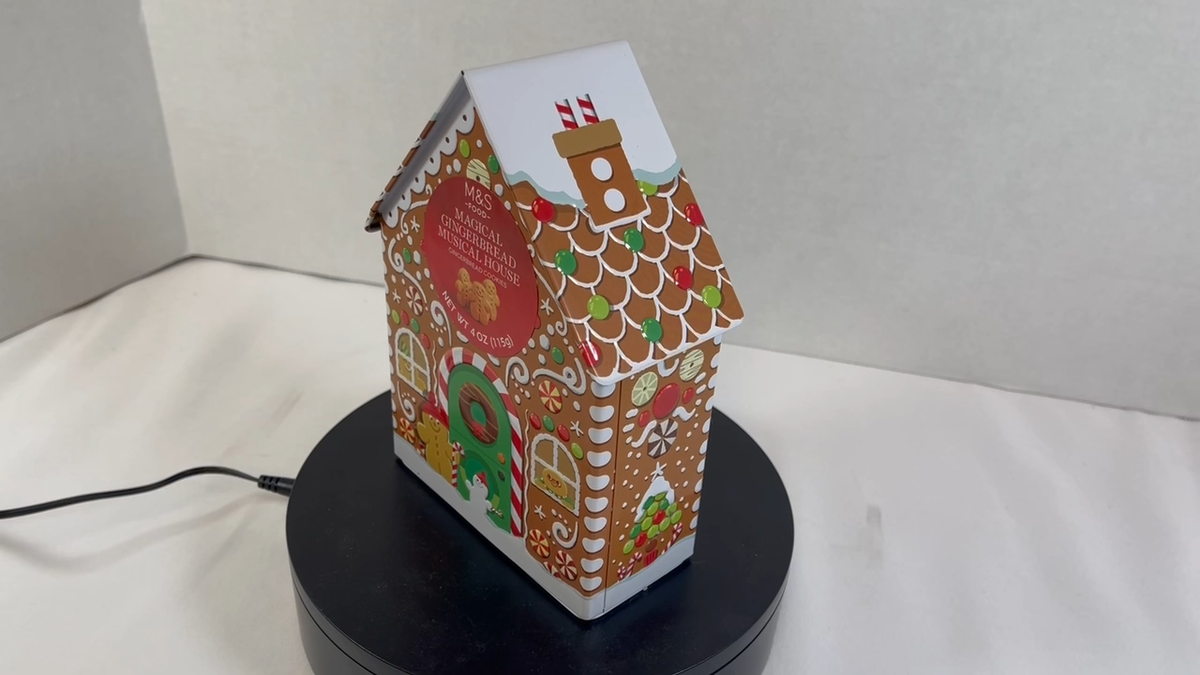 Marks And Spencer M&S Wind Up Musical Gingerbread House Tin Box