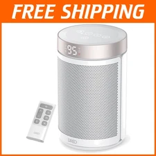 Portable Electric Space Heater, 1500W PTC, Remote & Timer