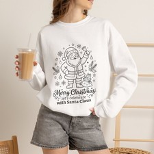 Santa Claus Merry Christmas Sweatshirt  Holiday Santa Crewneck