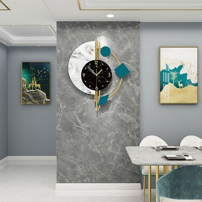Modern Nordic Large Wall Clock 3D Creative Clock Wall Living Room Home Art Decor