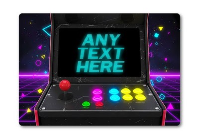 Personalisierte Retro Arcade Aluminium Plakette - Neon Spielzimmer Schild