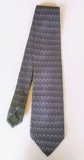 GUCCI Necktie Tie All over small pattern Made in Italy 100 Silk Navy Authentic