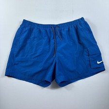 Nike Swim Packable Cargo 5" Volley Shorts Blue Mens 2XL NESSB520 Trunks Lined