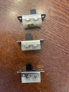Vintage Lot of 3 Stackpole SPDT Slide Switches – On-Off  – Sealed Base