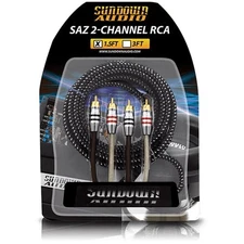 Sundown Audio RCA-SAZ2CH17 Premium Mono RCA Signal Cable – 17ft Twisted Pair, Du