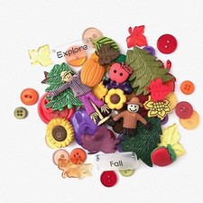 50 Seasonal Sparkle Buttons for Crafts and Scrapbooking