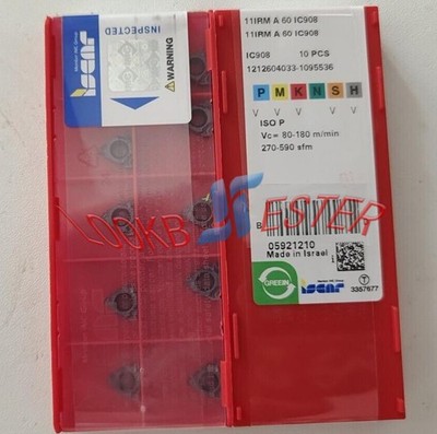 10PCS NEW ISCAR 11IRM A60 IC908 CNC carbide inserts Indexable Threaded Inserts