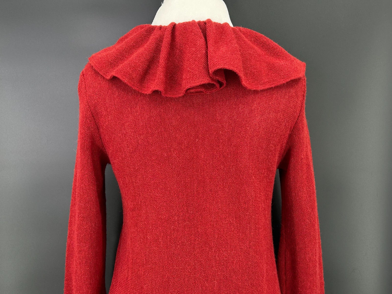 Beyond Threads Alpaca Wool Open Front Ruffle Dust… - image 10