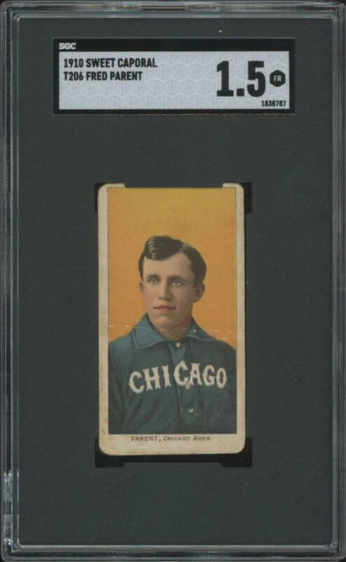 1909 T206 FRED PARENT NNO FAIR SWEET CAPORAL 350 SGC 1.5 CHICAGO WHITE SOX