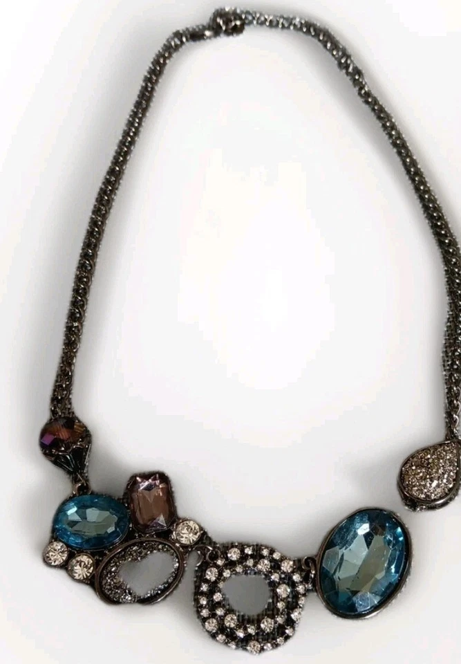 VERA WANG Vidrio, Piedra e Imitación Druzy Babero, Pistola Metal Collar Foto 2 de 4