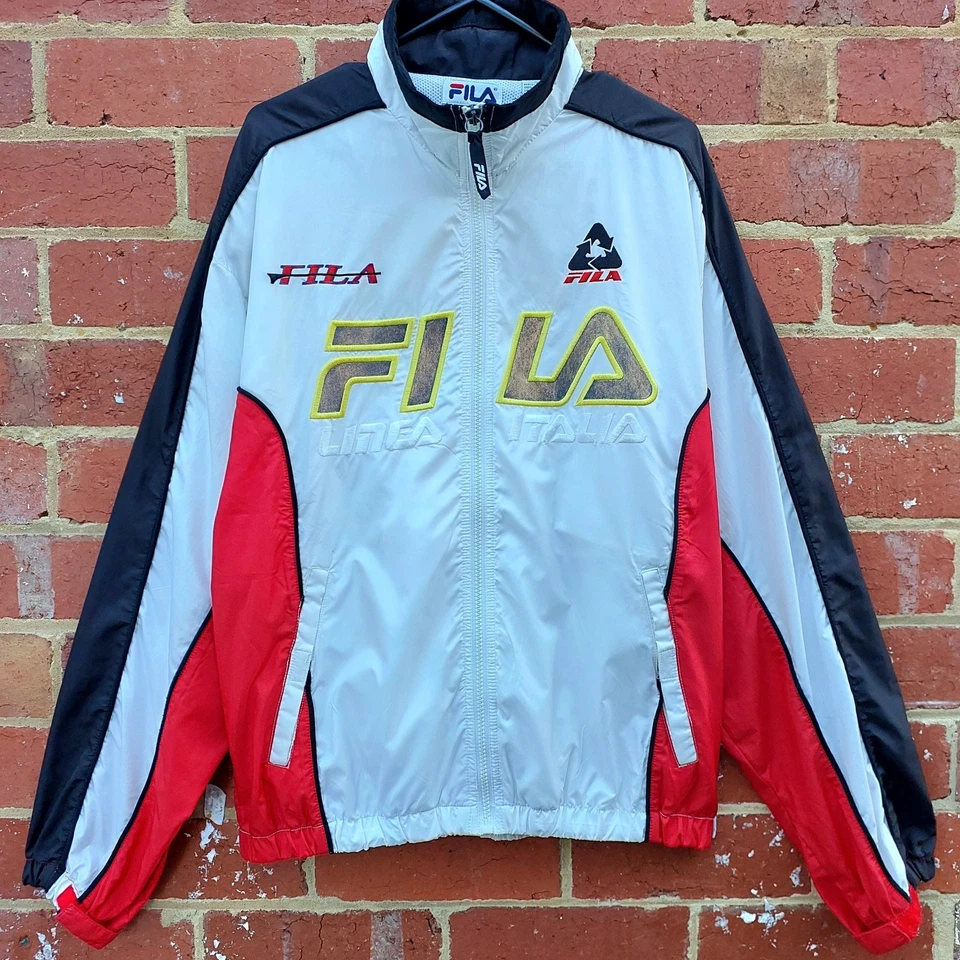 RARE Vintage 90s FILA LINES ITALIA Mens Zip Sport Casual Windbreaker Jacket - Image 2 of 4